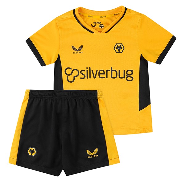 Camiseta Wolves Replica Primera Ropa Niño 2021/22 Amarillo